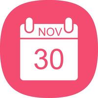 November Glyph Curve Icon Design vector