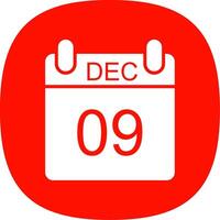 December Glyph Curve Icon Design vector