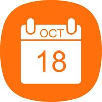 October Glyph Curve Icon Design vector