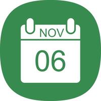 November Glyph Curve Icon Design vector