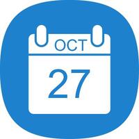 October Glyph Curve Icon Design vector