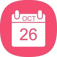 October Glyph Curve Icon Design vector