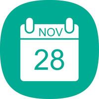November Glyph Curve Icon Design vector