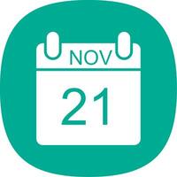 November Glyph Curve Icon Design vector