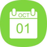 October Glyph Curve Icon Design vector