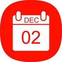 December Glyph Curve Icon Design vector