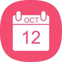 October Glyph Curve Icon Design vector