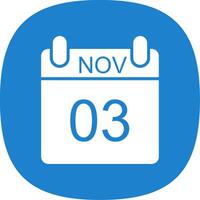 November Glyph Curve Icon Design vector