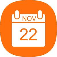 November Glyph Curve Icon Design vector