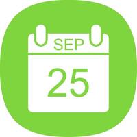September Glyph Curve Icon Design vector