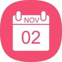 November Glyph Curve Icon Design vector