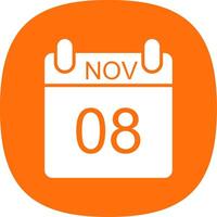 November Glyph Curve Icon Design vector