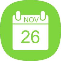 November Glyph Curve Icon Design vector