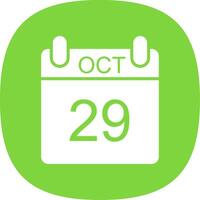 October Glyph Curve Icon Design vector