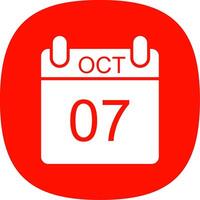 October Glyph Curve Icon Design vector