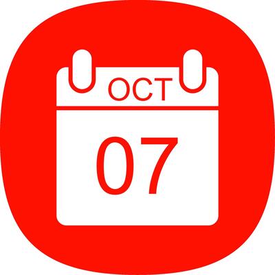 October Glyph Curve Icon Design