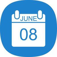 June Glyph Curve Icon Design vector