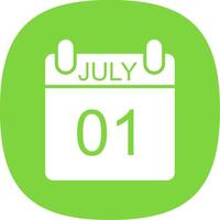 July Glyph Curve Icon Design vector