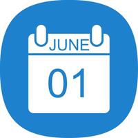 June Glyph Curve Icon Design vector