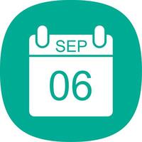 September Glyph Curve Icon Design vector