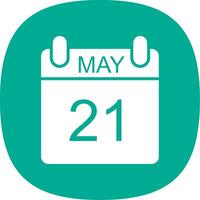 May Glyph Curve Icon Design vector