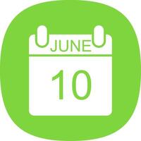 June Glyph Curve Icon Design vector