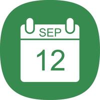 September Glyph Curve Icon Design vector