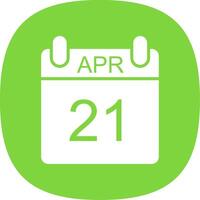 April Glyph Curve Icon Design vector