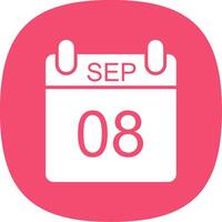 September Glyph Curve Icon Design vector