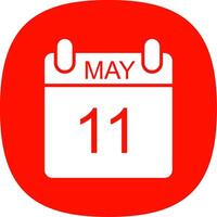 May Glyph Curve Icon Design vector