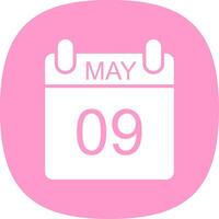 May Glyph Curve Icon Design vector
