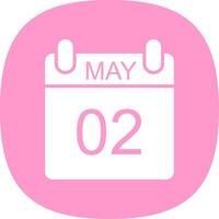 May Glyph Curve Icon Design vector