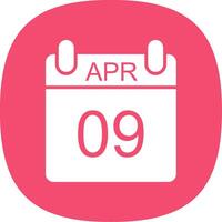 April Glyph Curve Icon Design vector