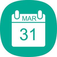 March Glyph Curve Icon Design vector