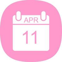 April Glyph Curve Icon Design vector