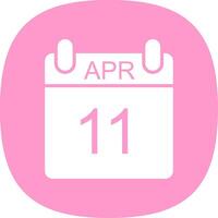 April Glyph Curve Icon Design vector