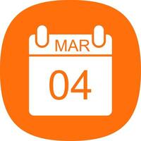 March Glyph Curve Icon Design vector