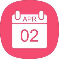 April Glyph Curve Icon Design vector