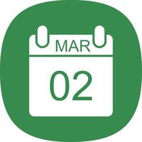 March Glyph Curve Icon Design vector