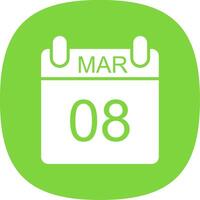 March Glyph Curve Icon Design vector