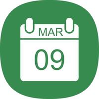 March Glyph Curve Icon Design vector