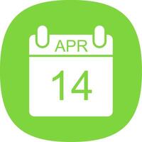 April Glyph Curve Icon Design vector