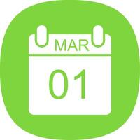 March Glyph Curve Icon Design vector