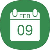 February Glyph Curve Icon Design vector