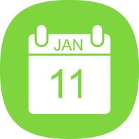 January Glyph Curve Icon Design vector