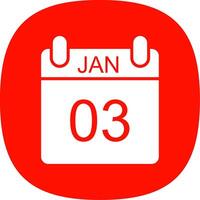 January Glyph Curve Icon Design vector
