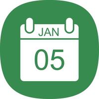 January Glyph Curve Icon Design vector