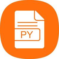 PY File Format Glyph Curve Icon Design vector