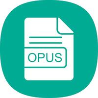 OPUS File Format Glyph Curve Icon Design vector