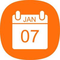 January Glyph Curve Icon Design vector